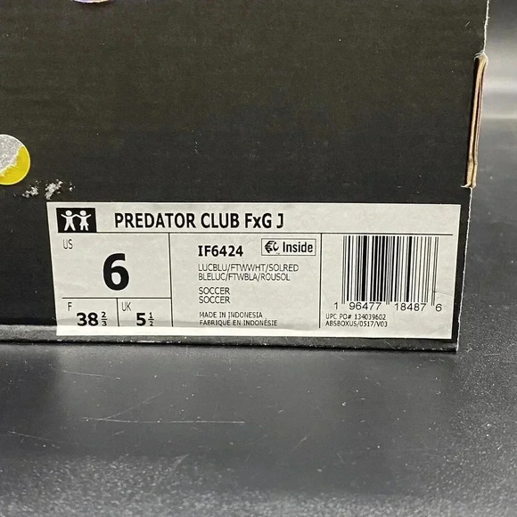 Adidas Predator Club FxG J IF6426 NEW Mens 6 blue orange - Picture 11 of 12